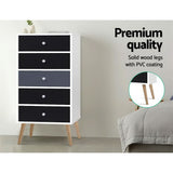 Artiss 5 Chest of Drawers - BONDS White - Low Angle