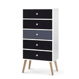 Artiss 5 Chest of Drawers - BONDS White - Side View
