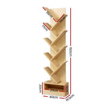 Artiss Tree Bookshelf 9 Tiers - ECHO Oak - Side View