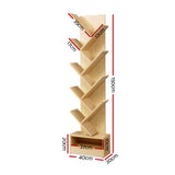Artiss Tree Bookshelf 9 Tiers - ECHO Oak - Front View