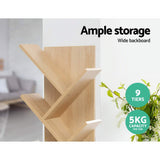 Artiss Tree Bookshelf 9 Tiers - ECHO Oak - Rear View