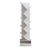 Artiss Tree Bookshelf 9 Tiers - ECHO White - Side View
