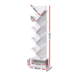Artiss Tree Bookshelf 9 Tiers - ECHO White - Top-Down View