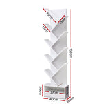 Artiss Tree Bookshelf 9 Tiers - ECHO White - Front View