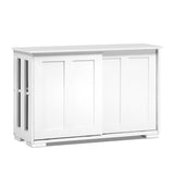 Artiss Buffet Sideboard Sliding Doors - SERA White - Side View