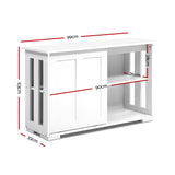 Artiss Buffet Sideboard Sliding Doors - SERA White - Top-Down View