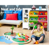 Keezi Kids Toy Box 8 Bins Bookshelf Storage Rack Organiser Toy Display - 45-Degree Angle