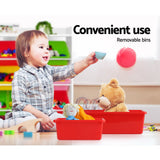 Keezi Kids Toy Box 8 Bins Bookshelf Storage Rack Organiser Toy Display - Rear View