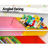 Keezi Kids Toy Box 8 Bins Bookshelf Storage Rack Organiser Toy Display - Low Angle