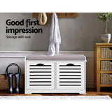 Artiss Shoe Rack Cabinet Bench White Caye - 45-Degree Angle