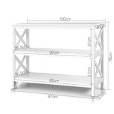 Artiss Console Table 3-tier White Polly - Top-Down View