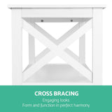 Artiss Console Table 3-tier White Polly - Low Angle