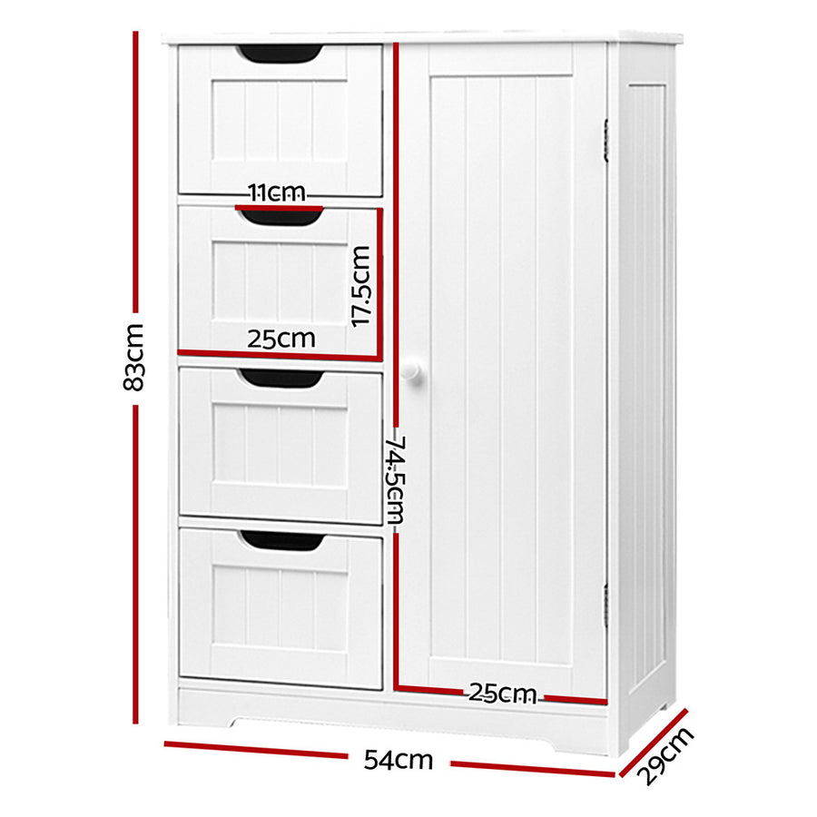 Artiss Bathroom Cabinet Storage Drawers White, Storage