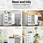 Artiss Bathroom Cabinet Storage Drawers White, image 6