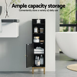 Artiss Bathroom Storage Cabinet Floor Organizer Toilet Corner Adjustable Black - 45-Degree Angle
