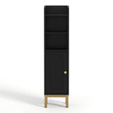 Artiss 2X Bathroom Storage Cabinet Floor Organizer Toilet Corner Adjustable Black - Top-Down View