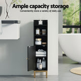Artiss 2X Bathroom Storage Cabinet Floor Organizer Toilet Corner Adjustable Black - 45-Degree Angle