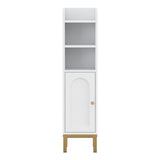 Artiss Bathroom Storage Cabinet Floor Organizer Toilet Corner Adjustable Shelf with Door White