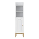 Artiss Bathroom Storage Cabinet Floor Organizer Toilet Corner Adjustable Shelf with Door White - Top-Down View