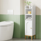 Artiss Bathroom Storage Cabinet Floor Organizer Toilet Corner Adjustable Shelf with Door White - Low Angle
