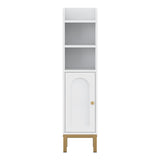 Artiss 2X Bathroom Storage Cabinet Floor Organizer Toilet Corner Adjustable Shelf with Door White - Top-Down View