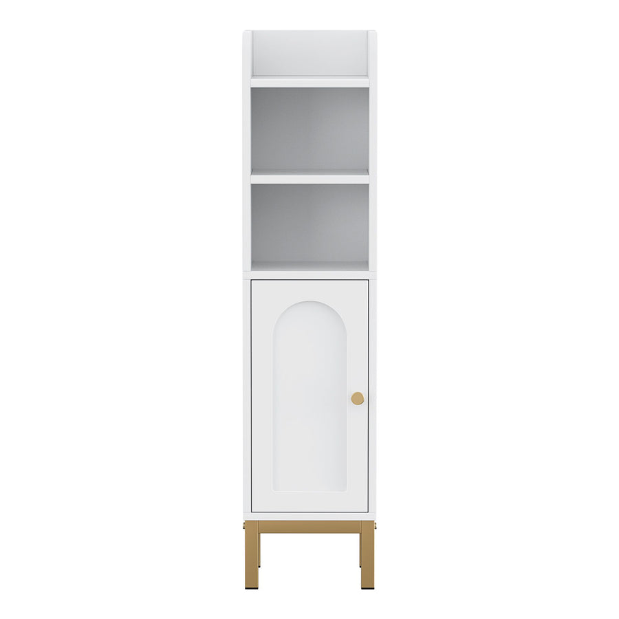 Artiss 2X Bathroom Storage Cabinet Floor Organizer Toilet Corner Adjustable Shelf with Door White
