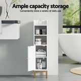 Artiss 2X Bathroom Storage Cabinet Floor Organizer Toilet Corner Adjustable Shelf with Door White - 45-Degree Angle