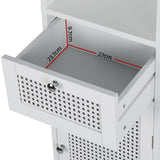 Artiss Bathroom Cabinet Storage 161cm White Rattan Tallboy Toilet Cupboard - Top-Down View