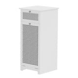 Artiss Laundry Hamper Cabinet Bathroom Storage White Rattan Clothes Basket - Side View