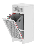 Artiss Laundry Hamper Cabinet Bathroom Storage White Rattan Clothes Basket - 45-Degree Angle