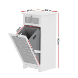Artiss 2X Laundry Hamper Cabinet Bathroom Storage White Rattan - Side View