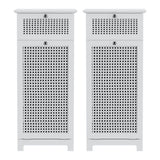 Artiss 2X Laundry Hamper Cabinet Bathroom Storage White Rattan - Top-Down View