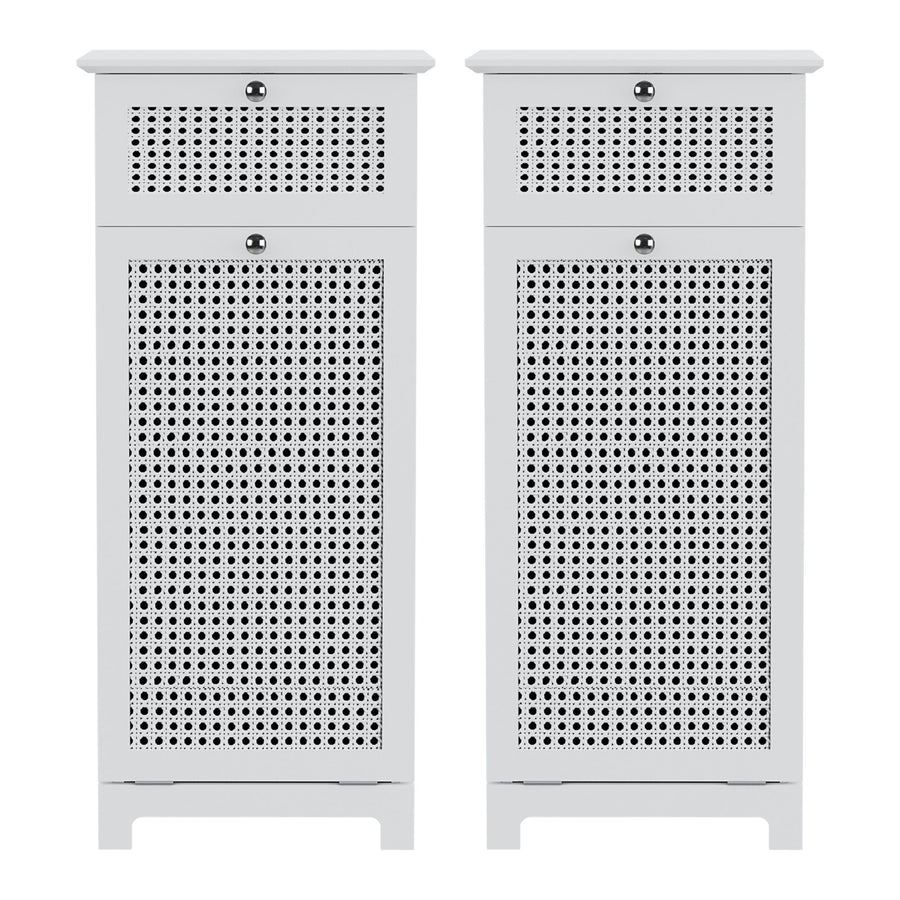 Artiss 2X Laundry Hamper Cabinet Bathroom Storage White Rattan