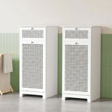 Artiss 2X Laundry Hamper Cabinet Bathroom Storage White Rattan - Low Angle