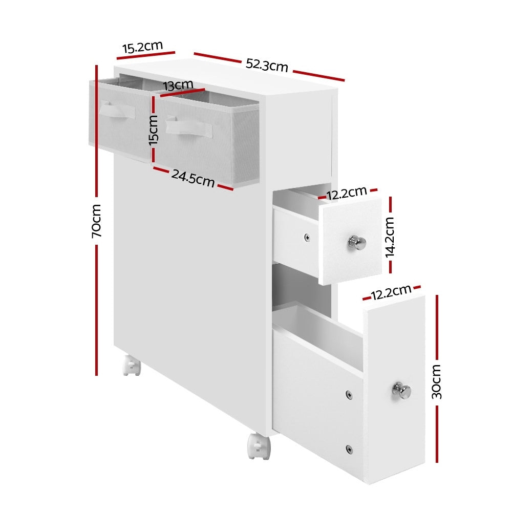 Artiss Slimline Bathroom Storage Caddy with Wheels