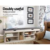 Artiss Shoe Rack Cabinet Bench 9 Pairs Pine Dora - Close-Up Angle