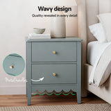 Artiss Bedside Table 2 Drawers Bedroom Storage Nightstand Green - Top-Down View