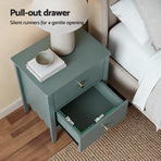 Artiss Bedside Table 2 Drawers Bedroom Storage Nightstand Green