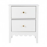 Artiss Bedside Table 2 Drawers Bedroom Storage Nightstand White - Front View
