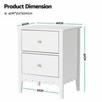 Artiss Bedside Table 2 Drawers Bedroom Storage Nightstand White
