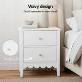 Artiss Bedside Table 2 Drawers Bedroom Storage Nightstand White - 45-Degree Angle
