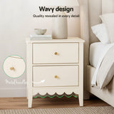 Artiss 2x Bedside Table 2 Drawers Bedroom Storage Nightstand White - Rear View