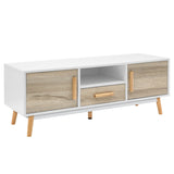 Artiss TV Cabinet Entertainment Unit 120cm Wood White Gino - Side View