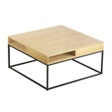 Artiss Coffee Table Storage Shelf Metal Frame - Side View