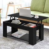 Artiss Coffee Table Lift-top Coffee Table Black - Close-Up Angle