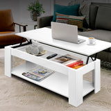 Artiss Coffee Table Lift-top Coffee Table White - Close-Up Angle