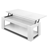Artiss Coffee Table Lift-top Coffee Table White - Low Angle