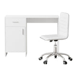 Artiss Computer Desk Office Chair Set PU Leather Home Study Table 100cm White - Side View