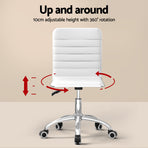 Artiss Computer Desk Office Chair Set PU Leather Home Study Table 100cm White