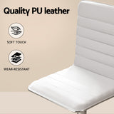 Artiss Computer Desk Office Chair Set PU Leather Home Study Table 100cm White - Rear View
